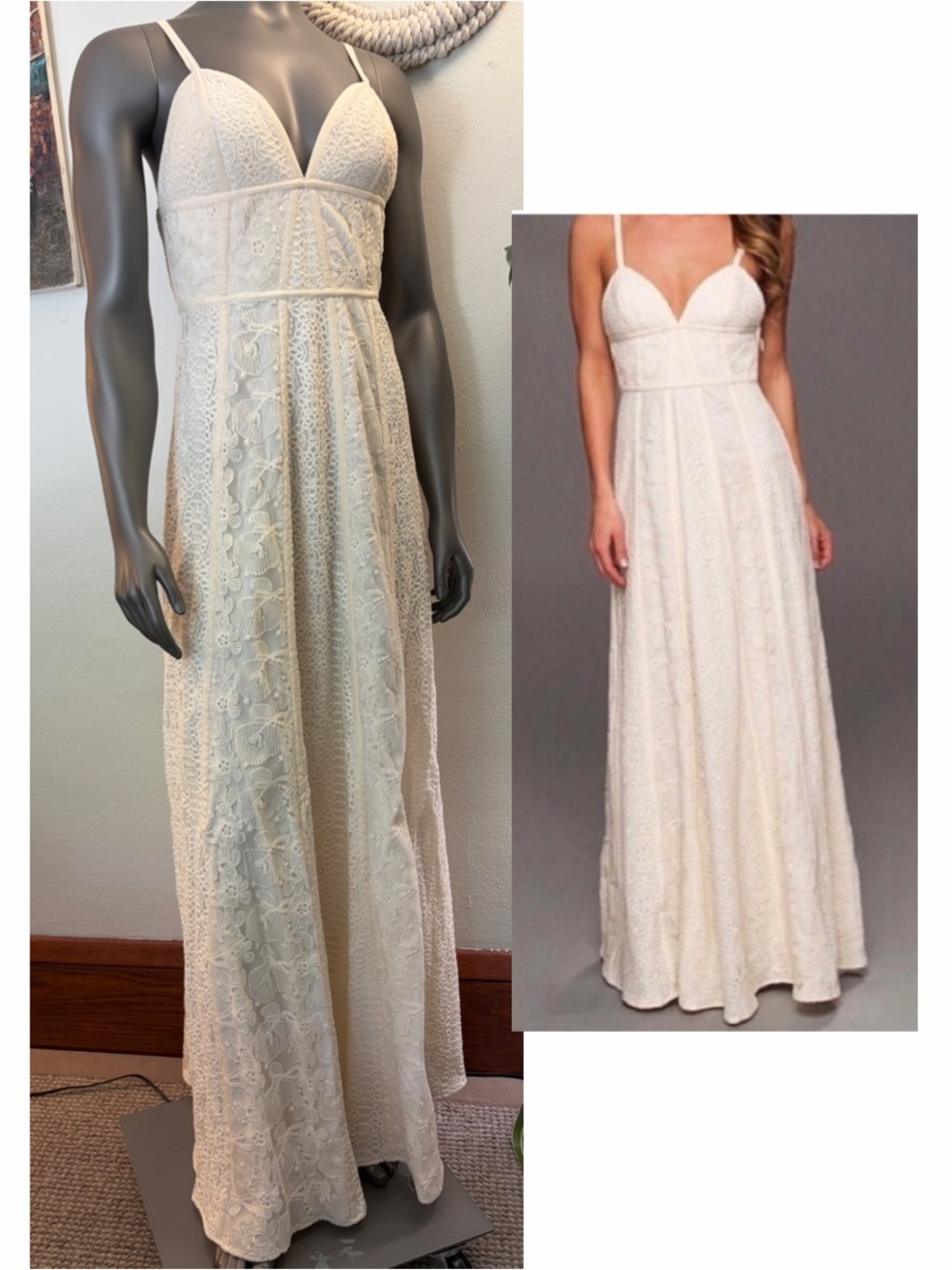BCBGMAXAZRIA Lourie
Ivory Lace Gown - Sz 10